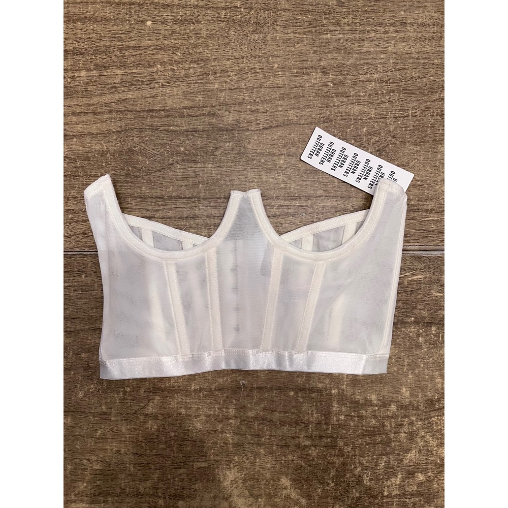 Urban Outfitters Out From Under Mesh Underbust Corset White Ivory Size Sm NWT